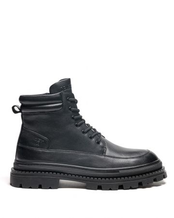 BLACK MEN'S LEATHER BOOTS - GAVI DE25FW6044LE WR