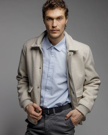 BEIGE MEN'S FABRIC JACKET 1D25FW3026KA8100