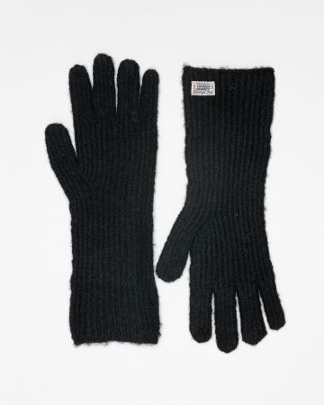 BLACK WOMEN'S KNITTED GLOVES 2D25FW8525KE1101