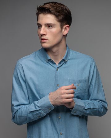BLUE MEN'S SHIRT 1D26SS5003LS1301