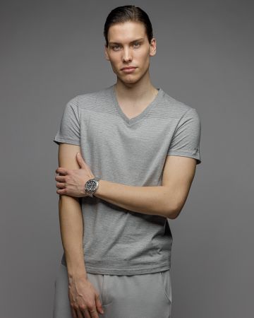 GREY MEN'S SHORT SLEEVE T-SHIRT 1D26SS4039SS0105
